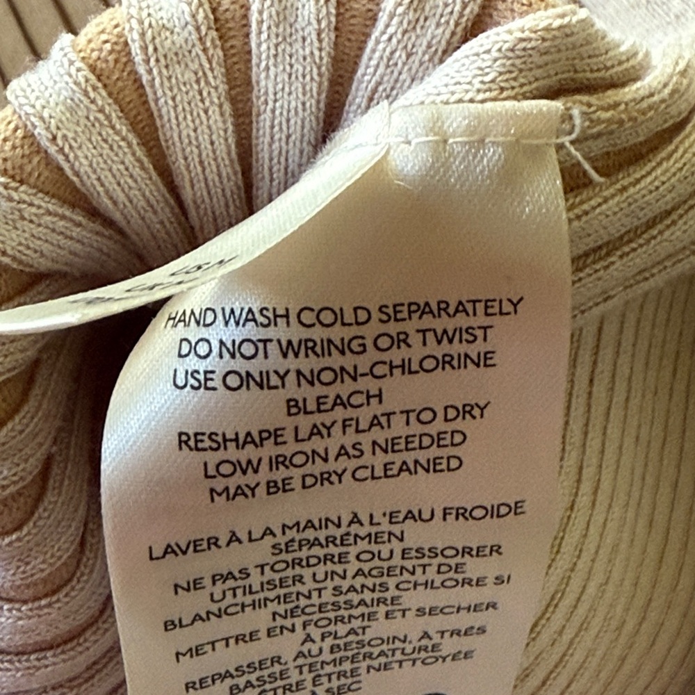 Anthropologie Ribbed Off-Shoulder Midi Dress in Beige - Picture 7 of 8